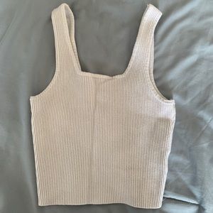 Kendal & Kylie white corduroy crop top